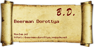 Beerman Dorottya névjegykártya
